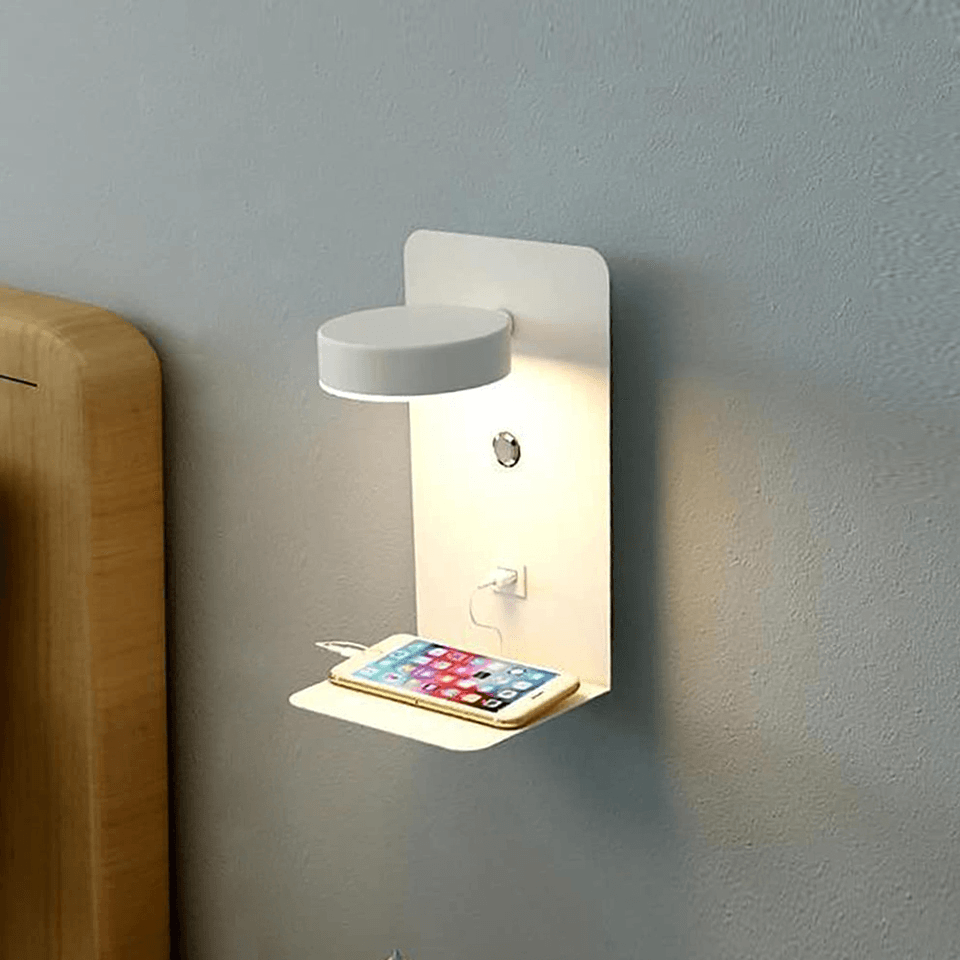 Nachtlamp met oplader - Hubbright- 330° Draaibaar - Oplaadstation telefoon