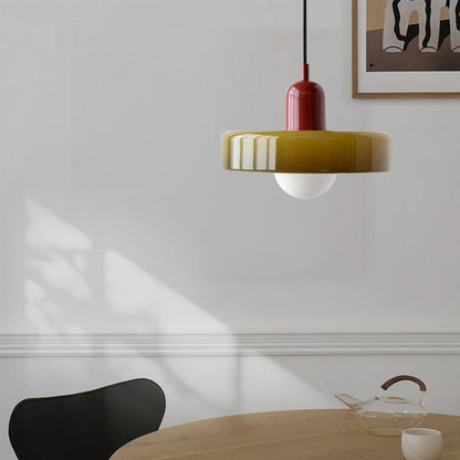 ColorLume | Geometrische Bauhaus Plafondlamp – Glazen Designlamp met Kleurrijke Accenten