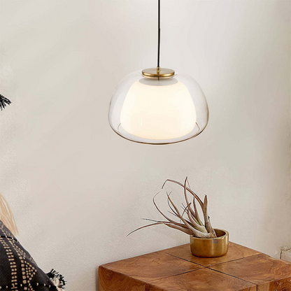 LUNARIA Hanglamp – Witte Glazen Bol met Diffuser – Elegant Design & E27 Fitting