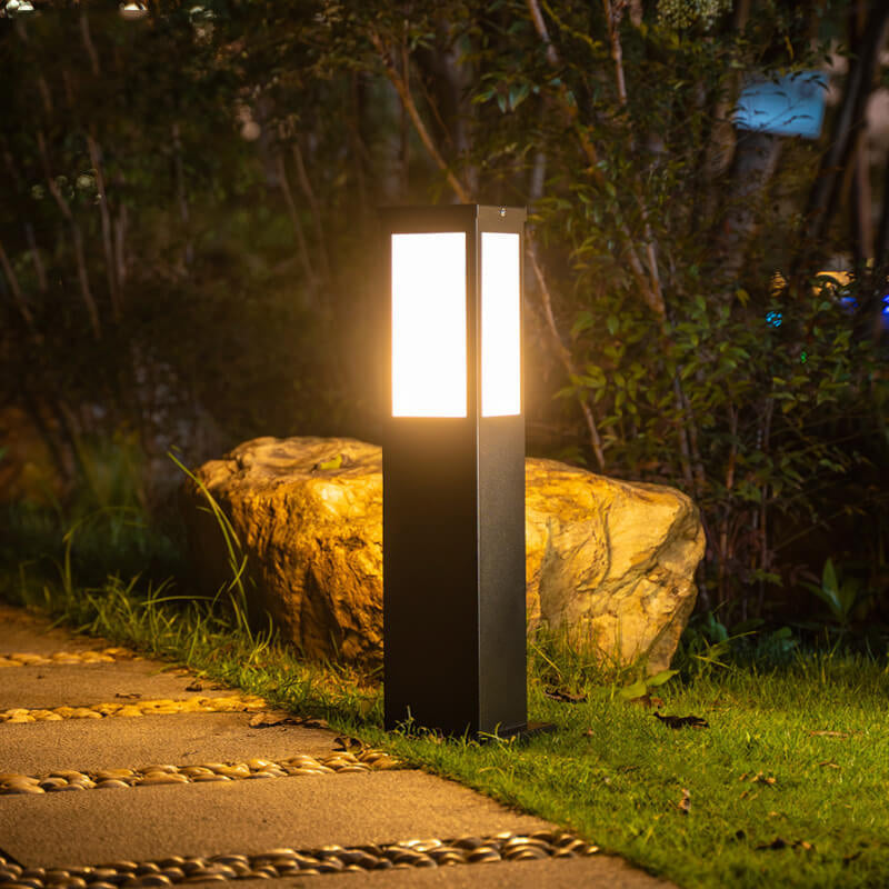 LUXORA Bolderlamp – Vierkante Buitenlamp met Warm LED Licht – IP65 Weerbestendig