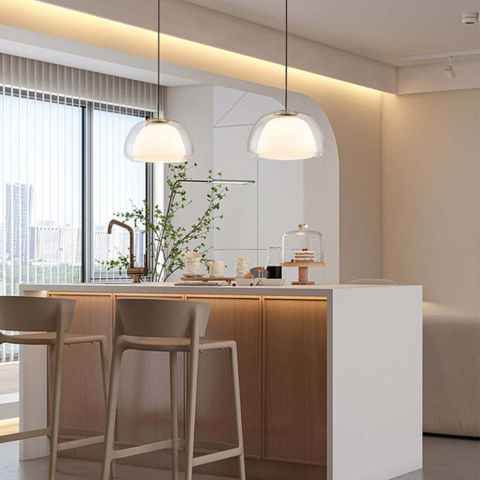 LUNARIA Hanglamp – Witte Glazen Bol met Diffuser – Elegant Design & E27 Fitting