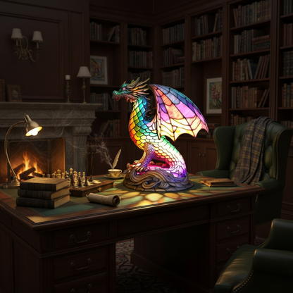 Glass Enchanted Dragon Lamp