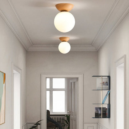 Hikari Plafondlamp – Minimalistische LED Lamp met Houten Frame