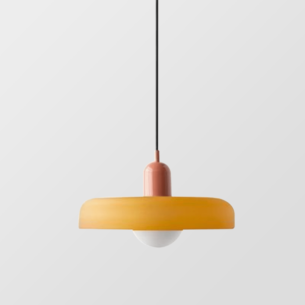ColorLume | Geometrische Bauhaus Plafondlamp – Glazen Designlamp met Kleurrijke Accenten