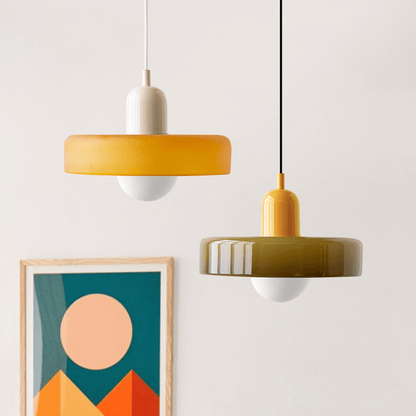 ColorLume | Geometrische Bauhaus Plafondlamp – Glazen Designlamp met Kleurrijke Accenten