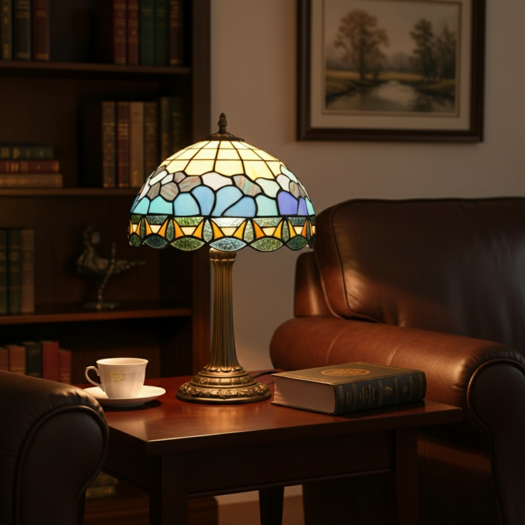 Vibrant Rose-Inspired Stained Glass Lamp