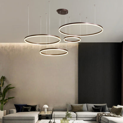 LunaGlow – Elegante Cirkelvormige Metalen Kroonluchter