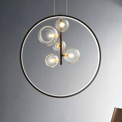 BubbleLuxe - Scandinavische glazen hanglamp met ring