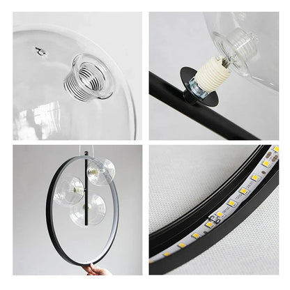 BubbleLuxe - Scandinavische glazen hanglamp met ring