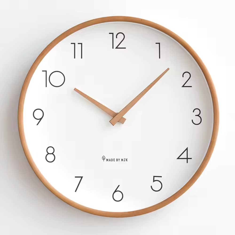 Moderne Houten Wandklok Massief Hout Ontwerp