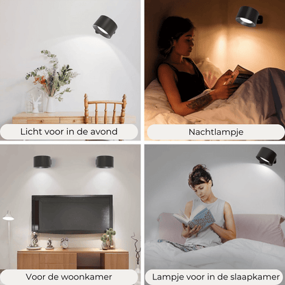 FlexiLamp - Draadloze oplaadbare 360° muurlamp