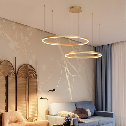 LunaGlow – Elegante Cirkelvormige Metalen Kroonluchter