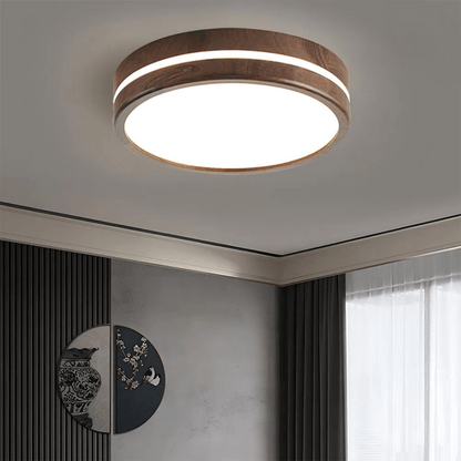 Ronde Houten Plafondlamp