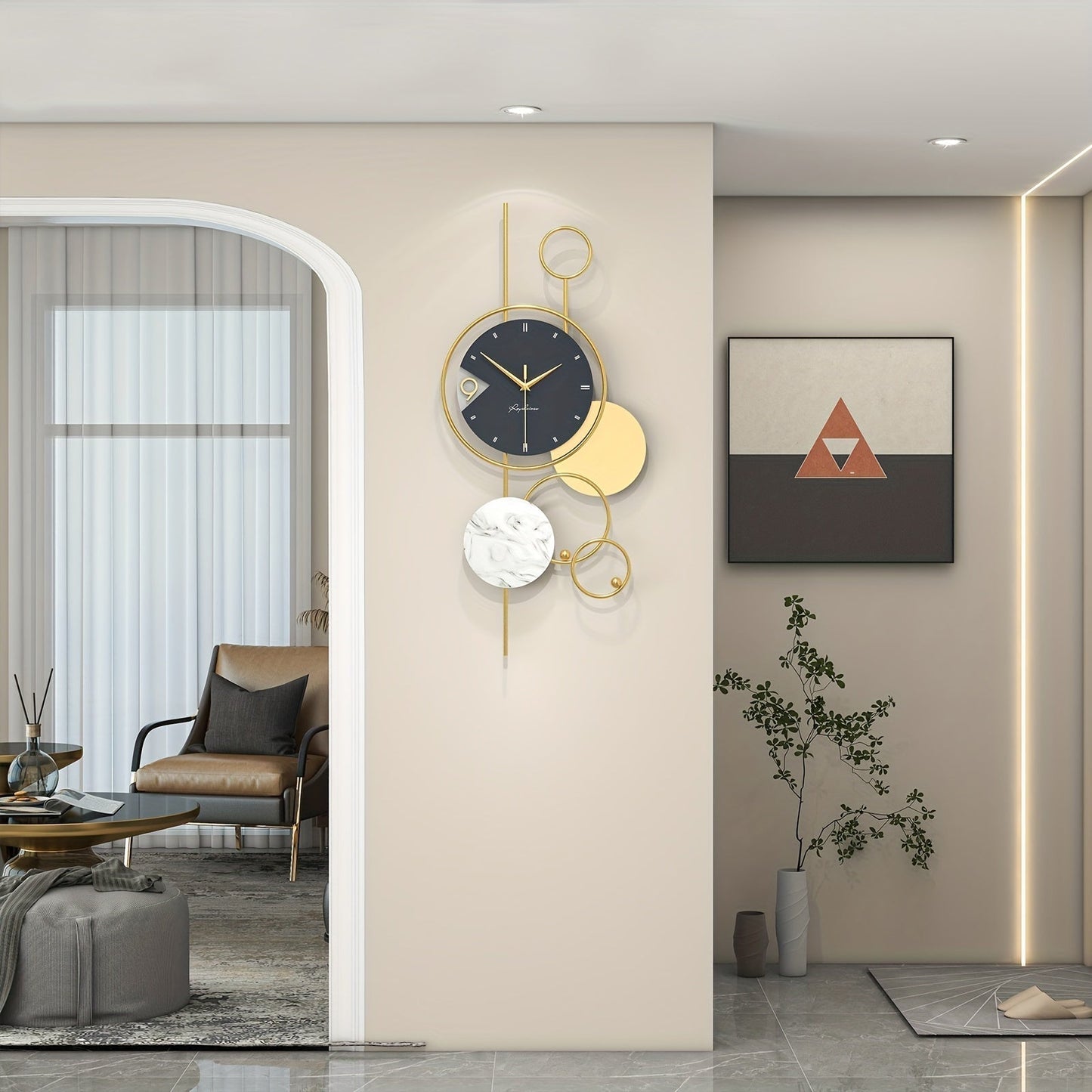 Ornari | Moderne Gouden Metalen Wandklok