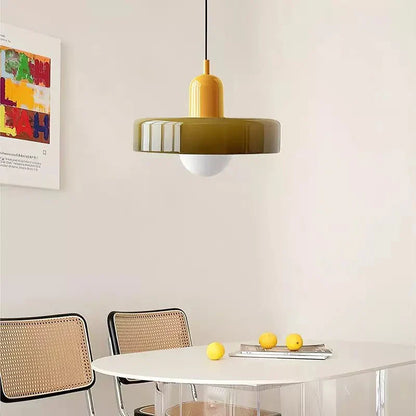 ColorLume | Geometrische Bauhaus Plafondlamp – Glazen Designlamp met Kleurrijke Accenten