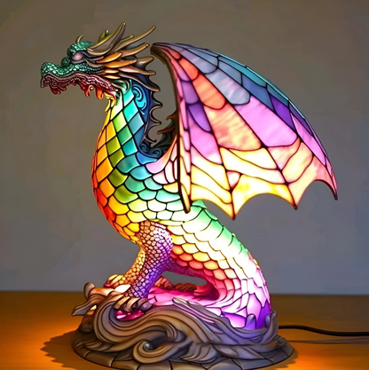 Glass Enchanted Dragon Lamp