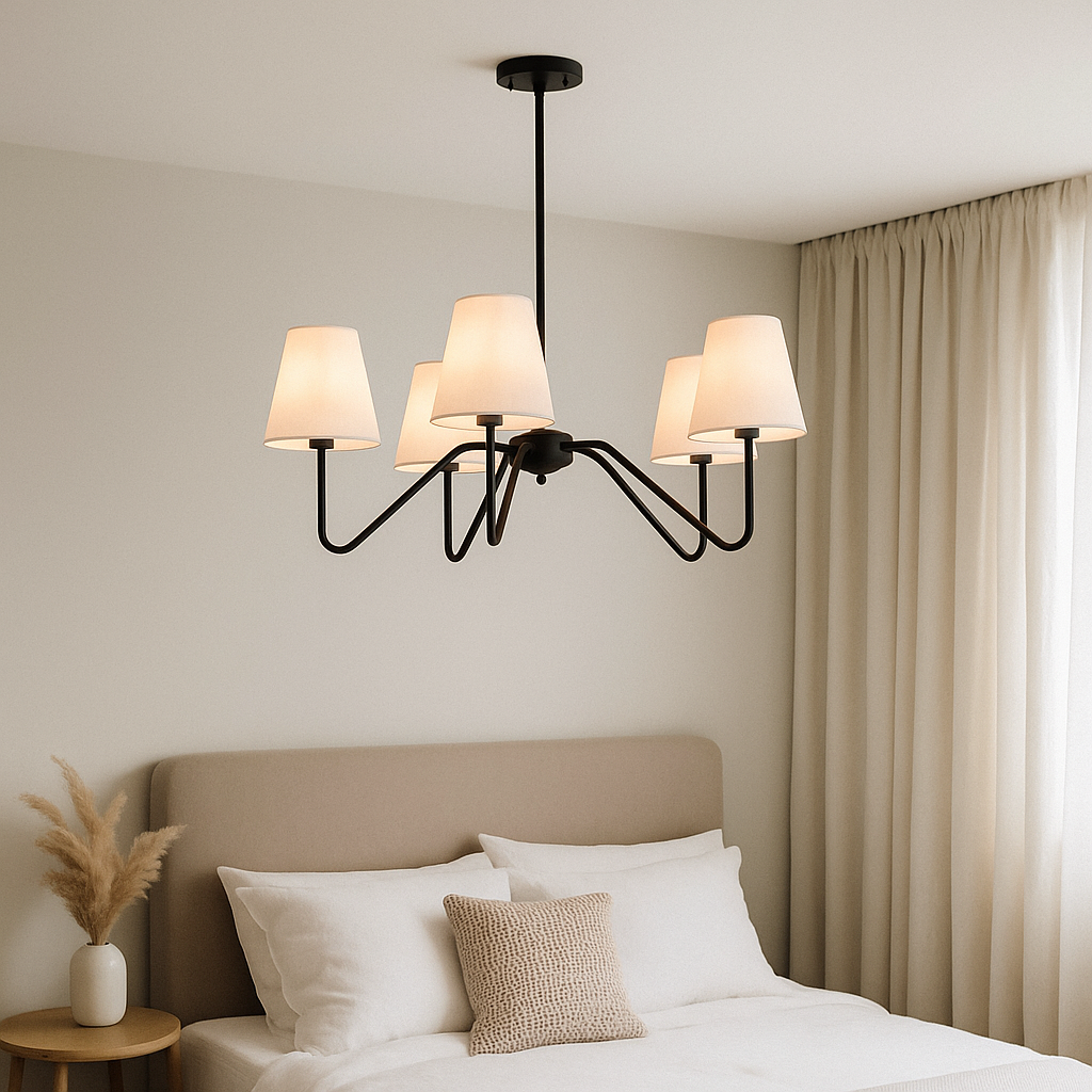 Lustre de Chambre en Soie | Elegante Zijde Kroonluchter – Luxe Design & Sfeervolle Verlichting
