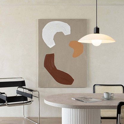 VELLUNO Hanglamp – Minimalistische Witte Glazen Schijf – E27 Fitting in 3 Formaten