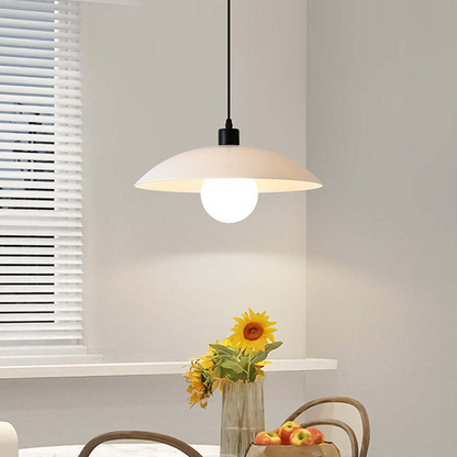 VELLUNO Hanglamp – Minimalistische Witte Glazen Schijf – E27 Fitting in 3 Formaten