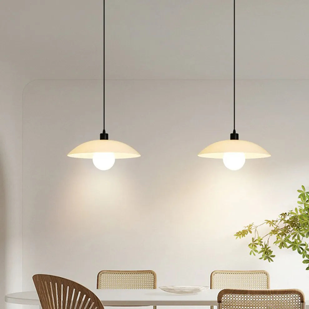 VELLUNO Hanglamp – Minimalistische Witte Glazen Schijf – E27 Fitting in 3 Formaten