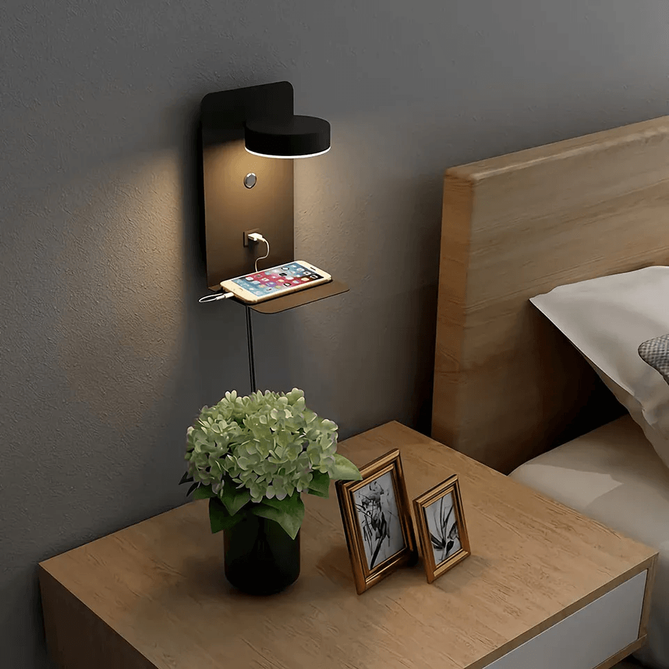Nachtlamp met oplader - Hubbright- 330° Draaibaar - Oplaadstation telefoon
