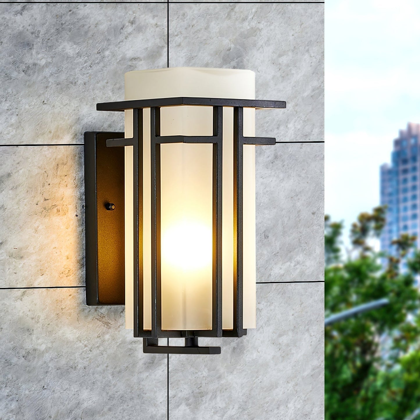 ARVINA Wandlamp Buiten – Retro IJzeren Design met Glas – IP65 – E27 Fitting