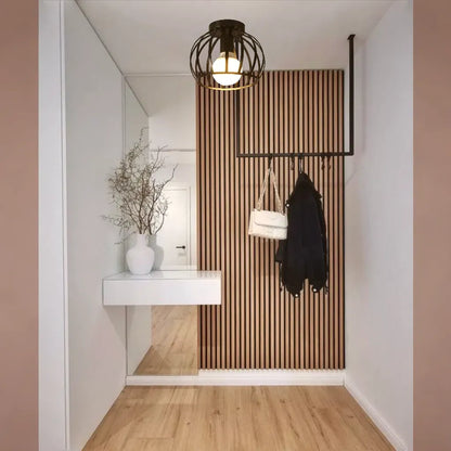 Aurub | Industriële Plafondlamp Zwart met Gouden Accenten – Moderne Plafonnière voor Slaapkamer, Gang & Badkamer