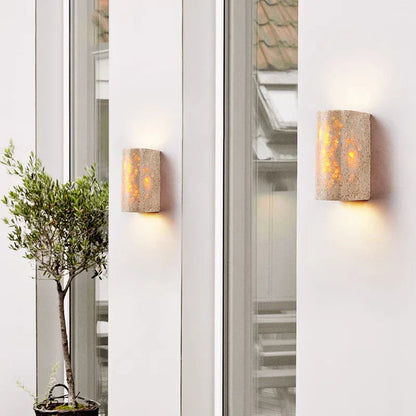 Soma | Travertin Minimalistische Buiten Wandlamp