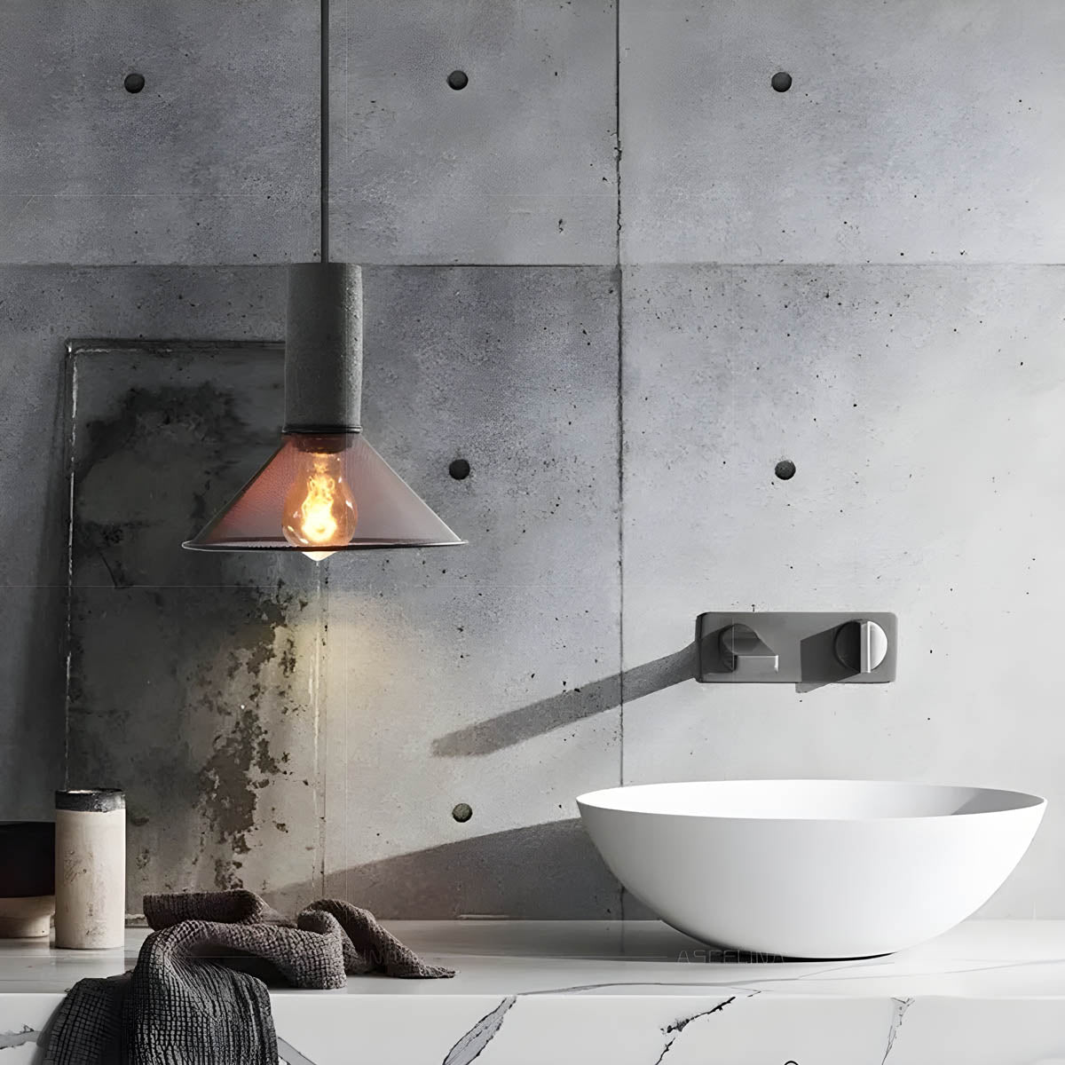 FERROX Hanglamp – Beton & IJzer in Industrieel Design – LED met E27 Fitting