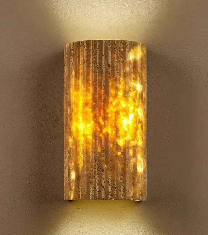 Soma | Travertin Minimalistische Buiten Wandlamp