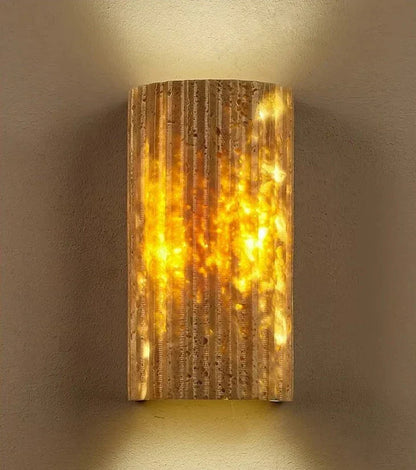 Soma | Travertin Minimalistische Buiten Wandlamp