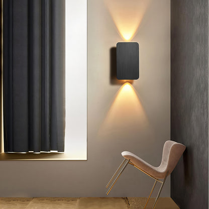 Rechthoekige wandlamp houtlook