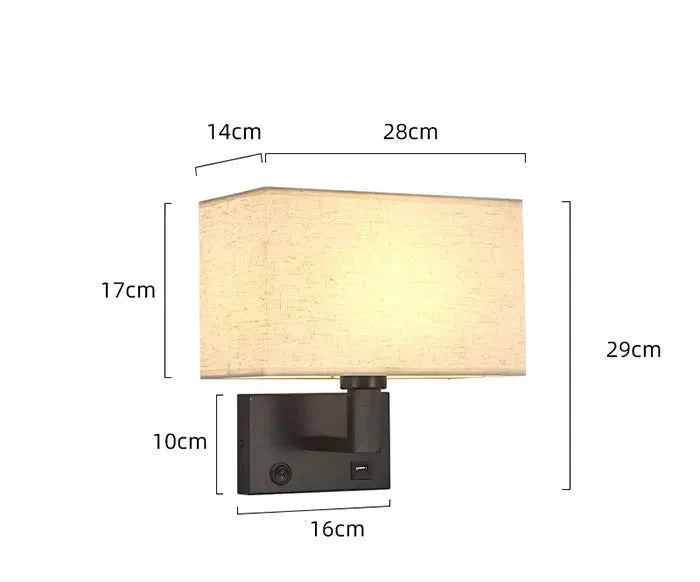 Moderne Wandlamp met Stoffen Kap