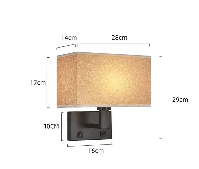Moderne Wandlamp met Stoffen Kap