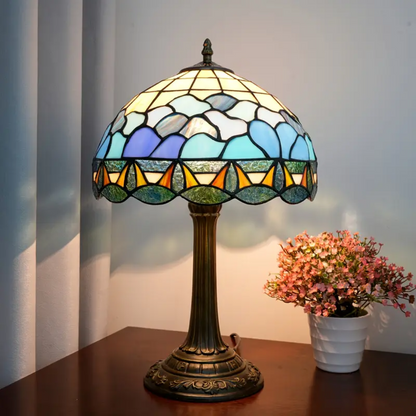 Vibrant Rose-Inspired Stained Glass Lamp
