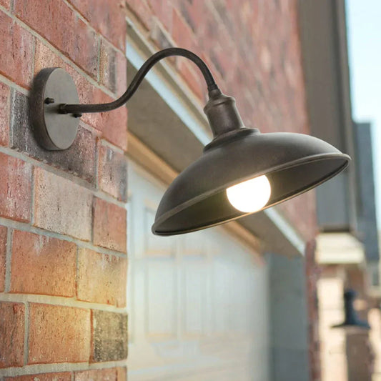 LONI Klassieke Buitenlamp met Zwanenhals | Weerbestendig & E27 Fitting