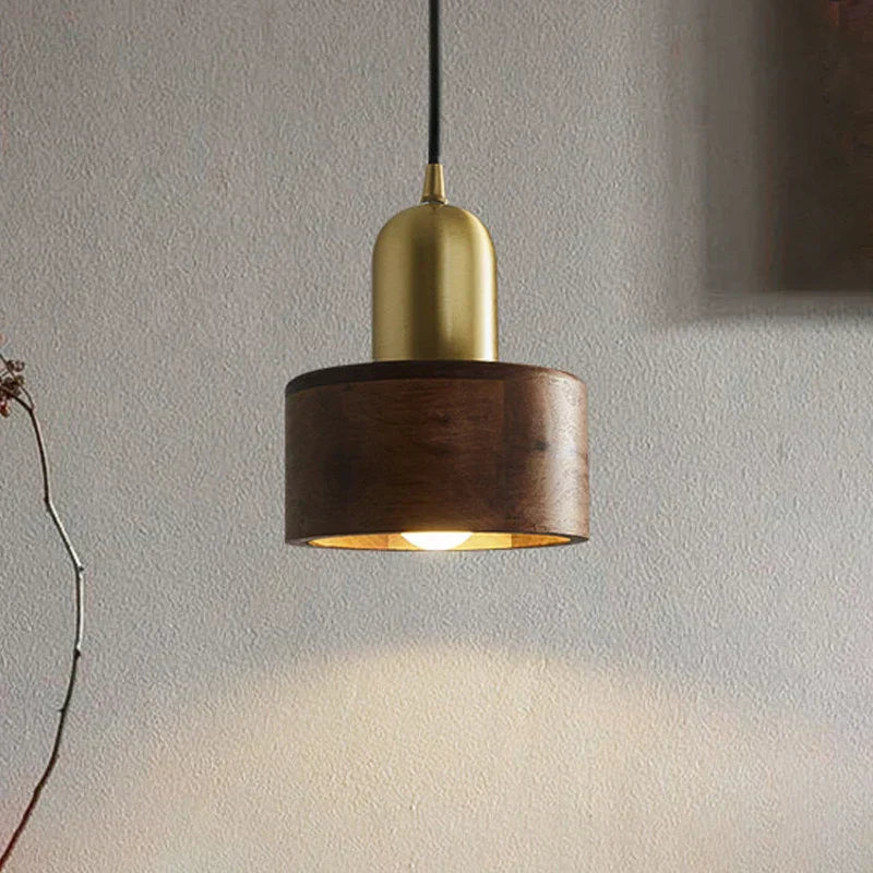NutGlow - Hanglamp van Walnoothout en Metaal voor