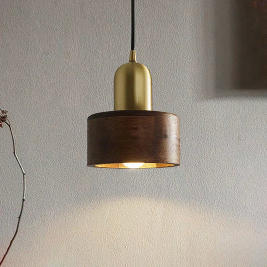 NutGlow - Hanglamp van Walnoothout en Metaal voor