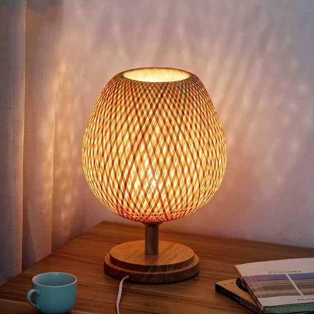 Luvano | Vintage Tafellamp van Hout en Metaal
