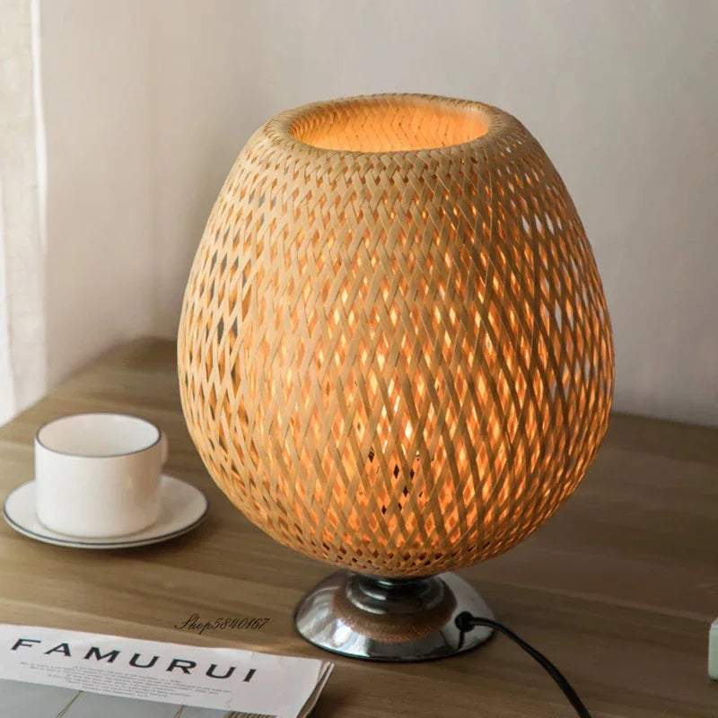 Luvano | Vintage Tafellamp van Hout en Metaal