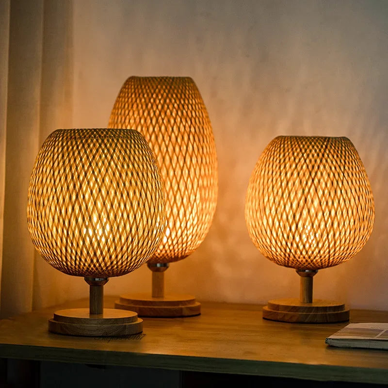 Luvano | Vintage Tafellamp van Hout en Metaal