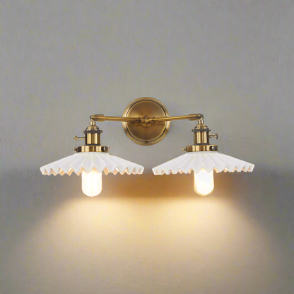 Aurio Retro- Keramische wandlamp met dubbele verlichting
