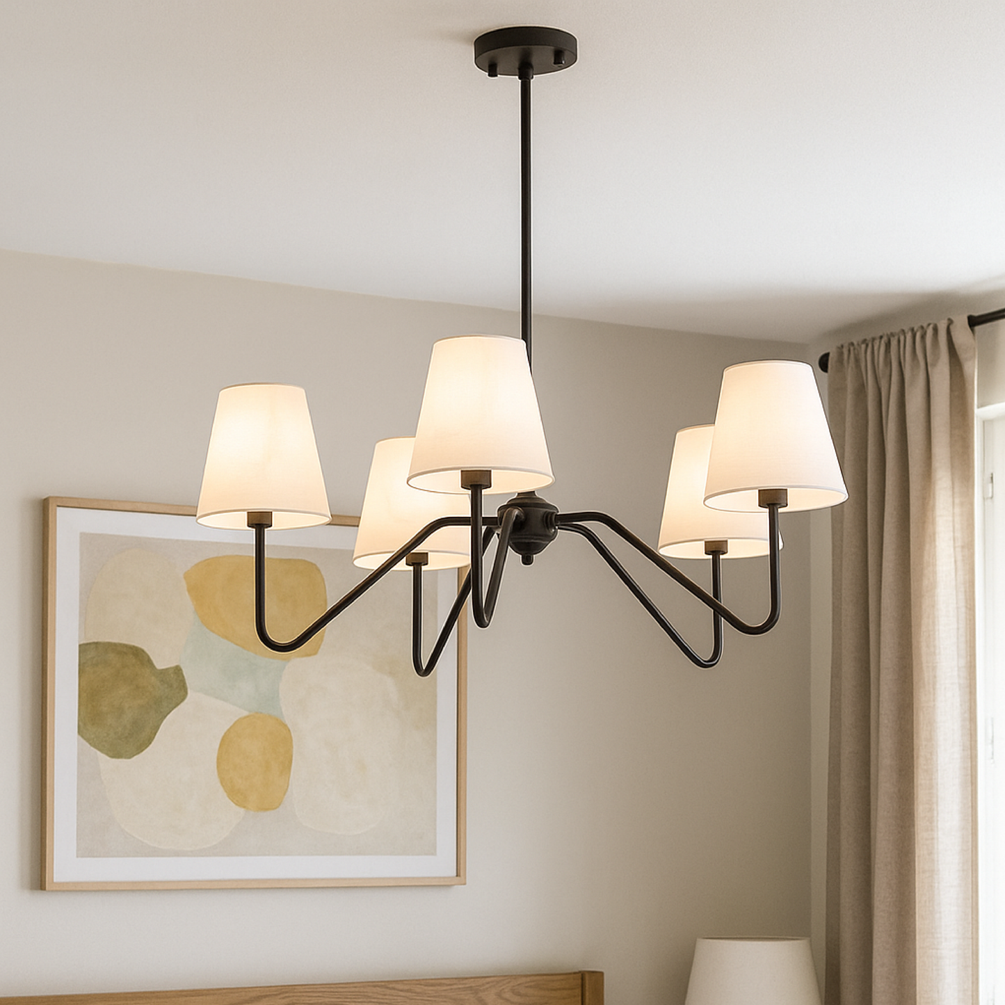 Lustre de Chambre en Soie | Elegante Zijde Kroonluchter – Luxe Design & Sfeervolle Verlichting