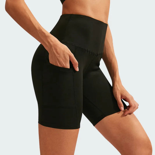 Diana | Women’s High-Waist Yoga Shorts – Quick-Dry, Stretch, Pocket Design
