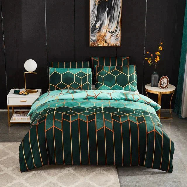 CoolComfort - Dekbedovertrek met geometrisch patroon, verkoelend en ademend
