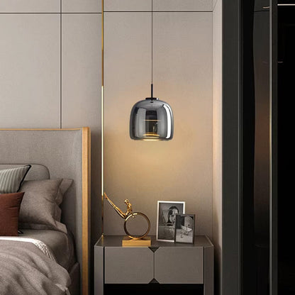 NORULA Glazen Hanglamp – Scandinavisch Design met Zwarte Afwerking & E27 Fitting